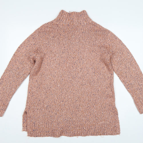 M&Co Women’s Pink Size 10 High Neck Chunky Knit Pullover Jumper