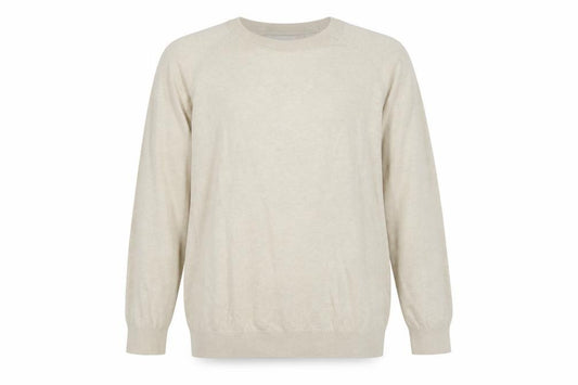 Marks and Spencer Men Beige 2XL Cotton Crew Neck Pullover Jumper