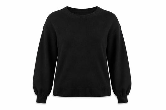 Next Women’s Black Size S Crew Neck Balloon Sleeve Knit Jumper