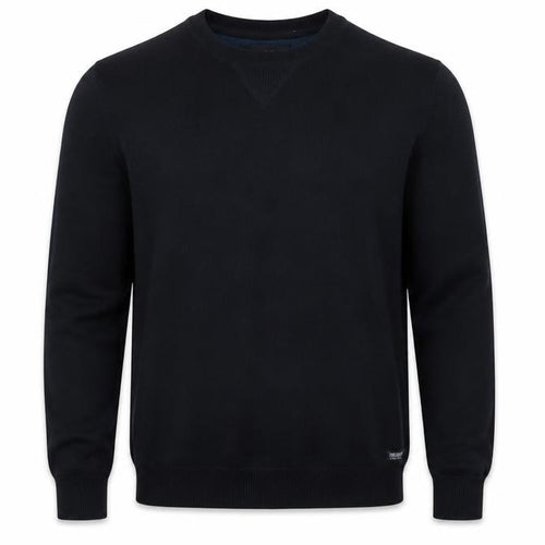 Threadbare Men’s Black L Crew Neck Logo Knit Pullover Jumper