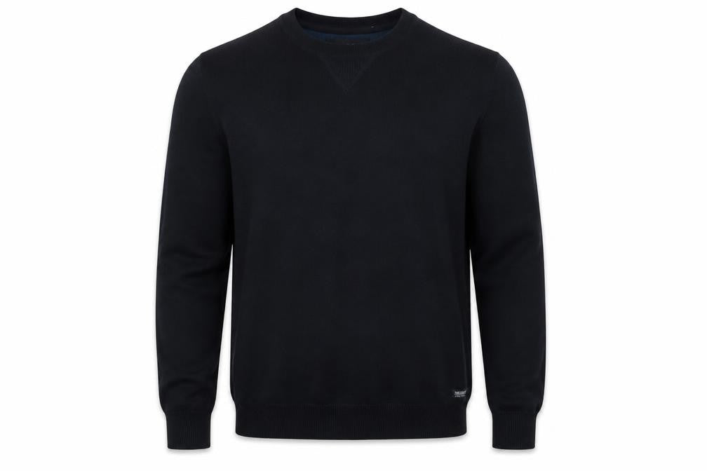 Threadbare Men’s Black L Crew Neck Logo Knit Pullover Jumper