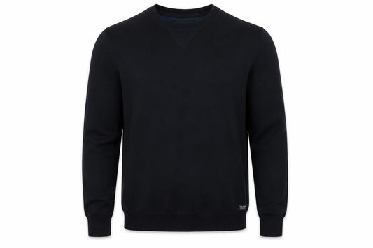 Threadbare Men’s Black L Crew Neck Logo Knit Pullover Jumper