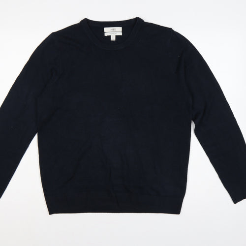 Marks and Spencer Men's Navy M Cashmilon Crew Neck Pullover Jumper