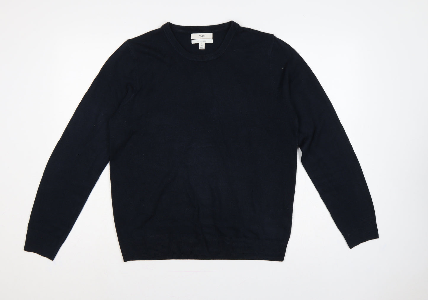 Marks and Spencer Men's Navy M Cashmilon Crew Neck Pullover Jumper