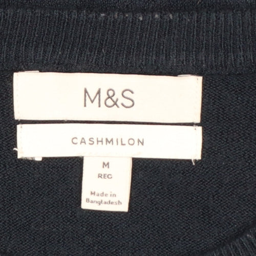 Marks and Spencer Men's Navy M Cashmilon Crew Neck Pullover Jumper