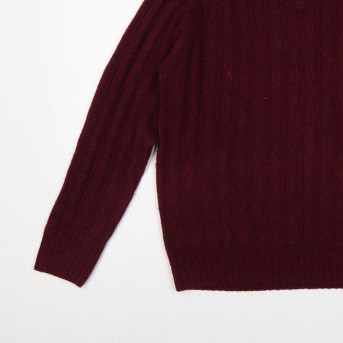 PG Field Heritage Men’s Red M V-Neck Ribbed Knit Pullover Jumper