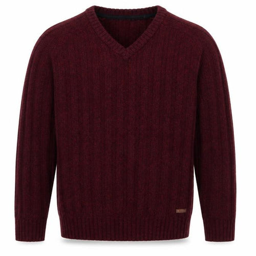 PG Field Heritage Men’s Red M V-Neck Ribbed Knit Pullover Jumper