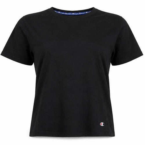 Champion Women’s Black L Basic Cotton Crew Neck Logo T-Shirt