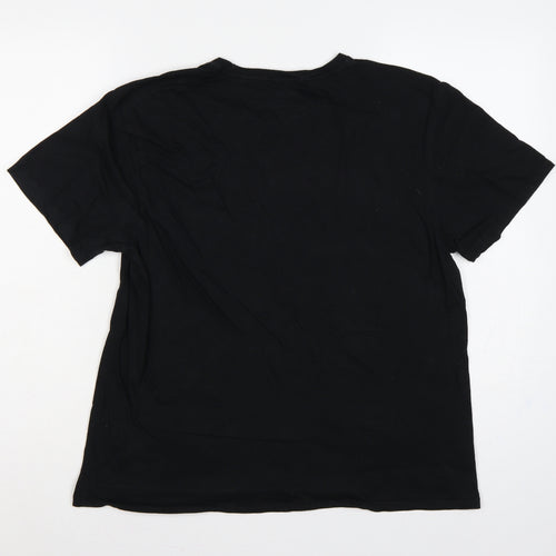 Champion Women’s Black L Basic Cotton Crew Neck Logo T-Shirt
