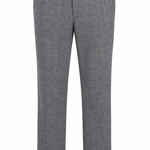Farah 1920 Men’s Grey Check Linen Cotton 32/32 Straight Trousers