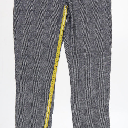Farah 1920 Men’s Grey Check Linen Cotton 32/32 Straight Trousers