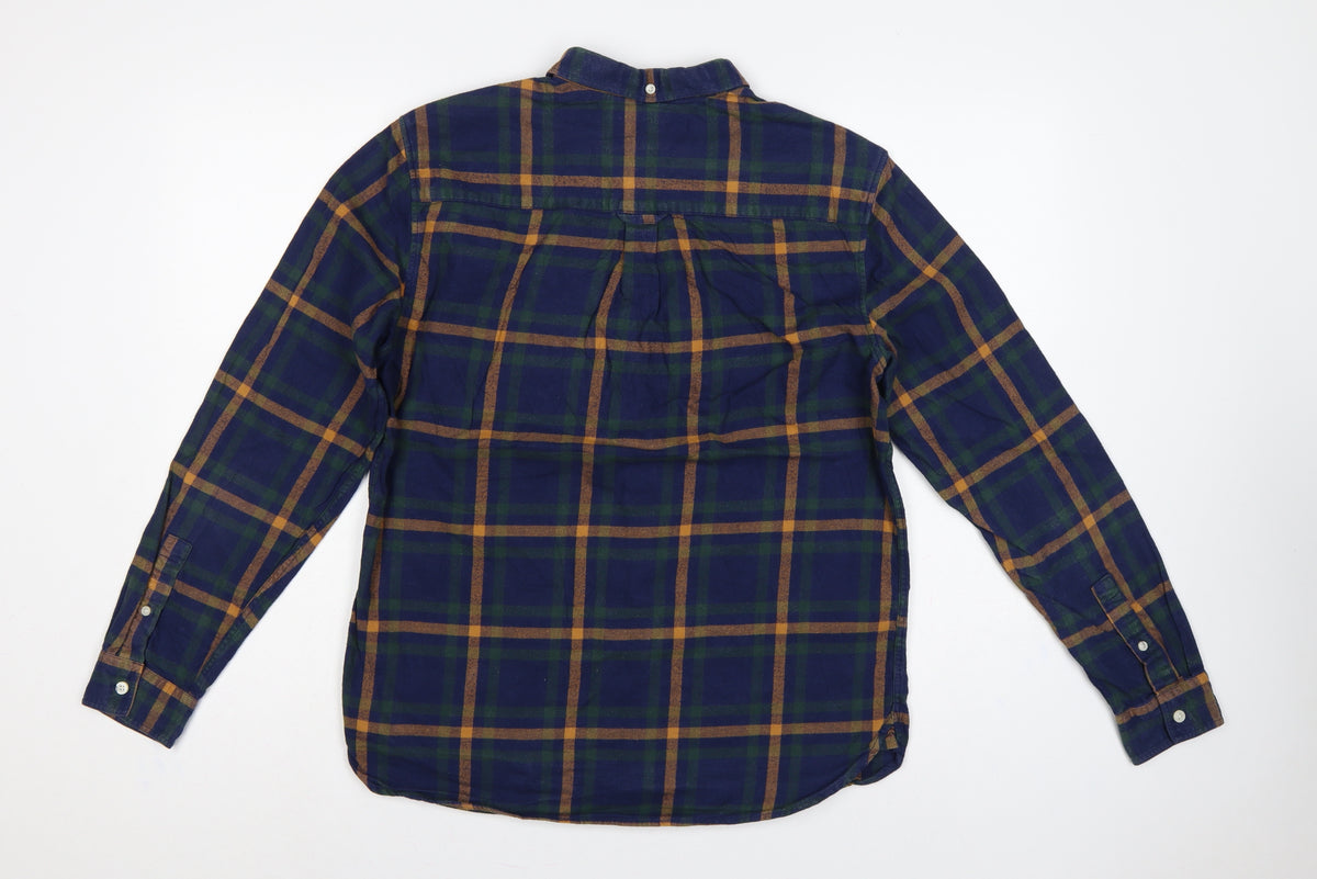 Brand and care label for Lyle & Scott Men’s M Blue Green Plaid Button-Down Long Sleeve Shirt