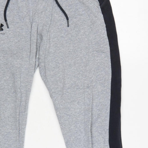 Under Armour Women's Grey Black S Loose Fleece Jogger Sweatpants