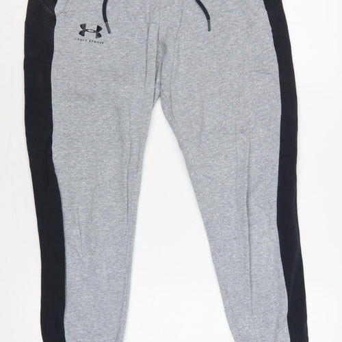 Under Armour Women's Grey Black S Loose Fleece Jogger Sweatpants