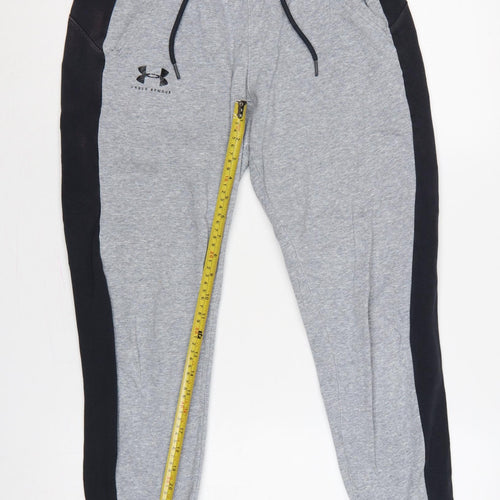 Under Armour Women's Grey Black S Loose Fleece Jogger Sweatpants