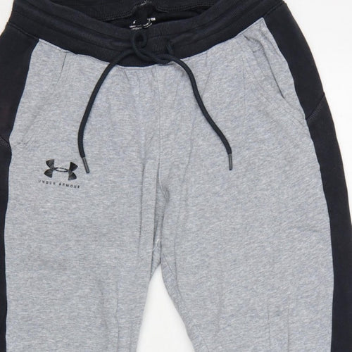 Under Armour Women's Grey Black S Loose Fleece Jogger Sweatpants