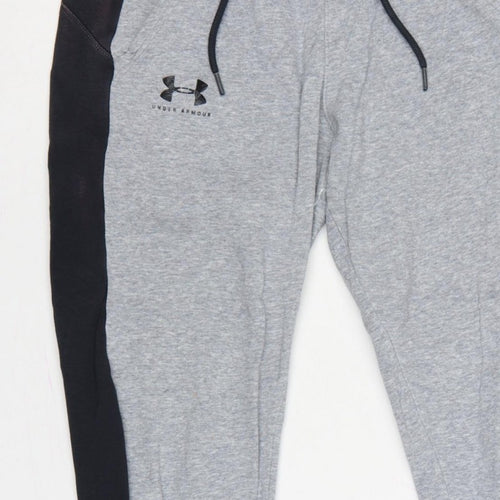 Under Armour Women's Grey Black S Loose Fleece Jogger Sweatpants