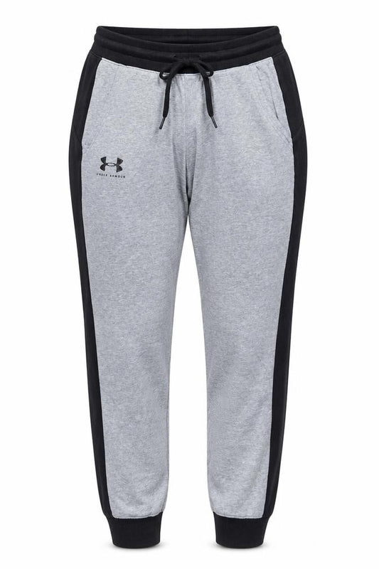 Under Armour Women's Grey Black S Loose Fleece Jogger Sweatpants