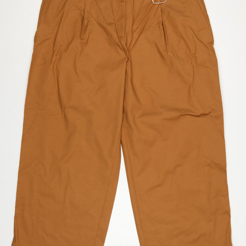 Marks & Spencer Women’s Gold Brown Size 24 Wide-Leg Trousers