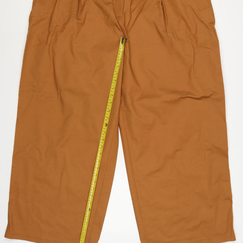 Marks & Spencer Women’s Gold Brown Size 24 Wide-Leg Trousers