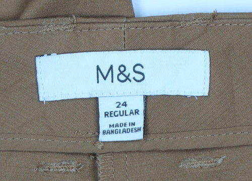 Marks & Spencer Women’s Gold Brown Size 24 Wide-Leg Trousers