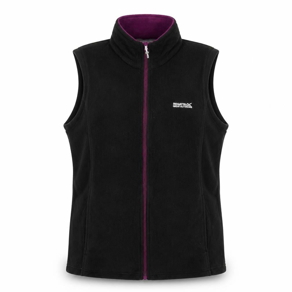Regatta Women's Black UK 18 Fleece Bodywarmer Waistcoat Full Zip