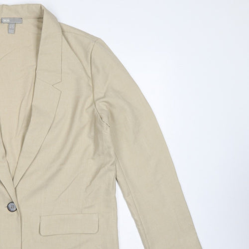 ASOS Women Beige UK 12 Single-Breasted Tailored Blazer Jacket
