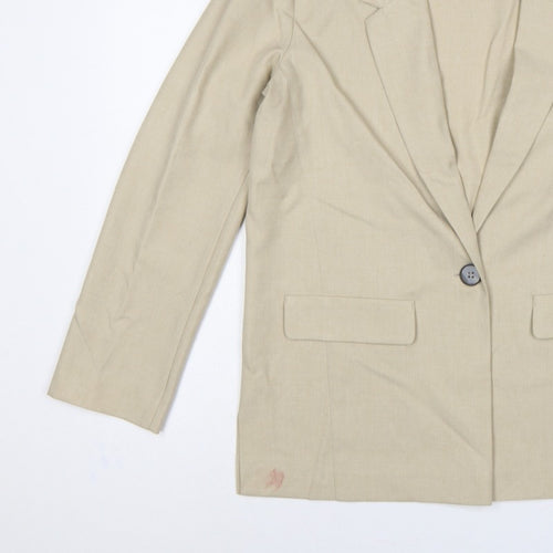 ASOS Women Beige UK 12 Single-Breasted Tailored Blazer Jacket