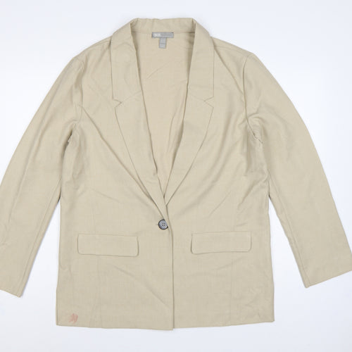 ASOS Women Beige UK 12 Single-Breasted Tailored Blazer Jacket