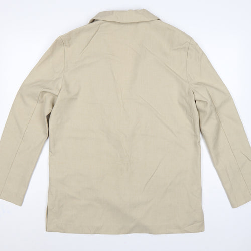 ASOS Women Beige UK 12 Single-Breasted Tailored Blazer Jacket