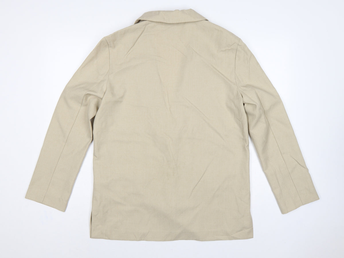 ASOS Women Beige UK 12 Single-Breasted Tailored Blazer Jacket