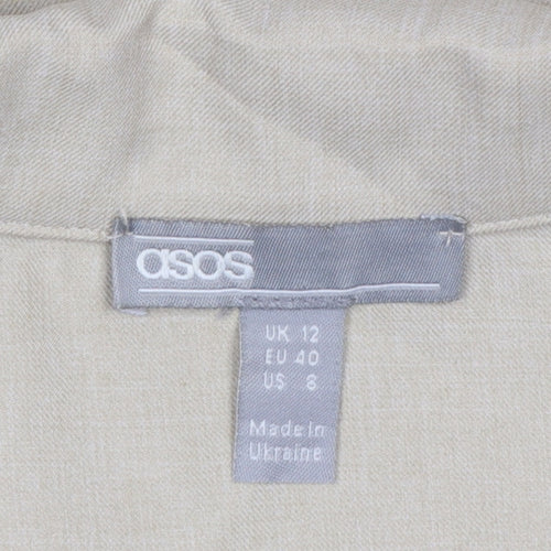 ASOS Women Beige UK 12 Single-Breasted Tailored Blazer Jacket