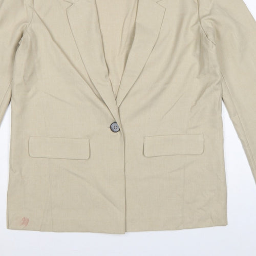 ASOS Women Beige UK 12 Single-Breasted Tailored Blazer Jacket
