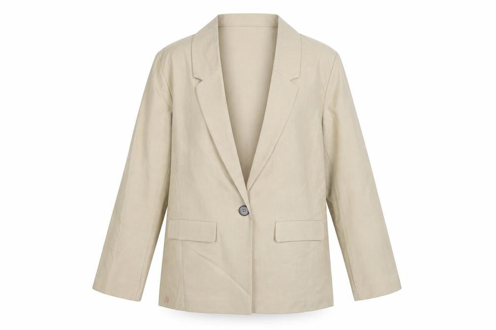 ASOS Women Beige UK 12 Single-Breasted Tailored Blazer Jacket