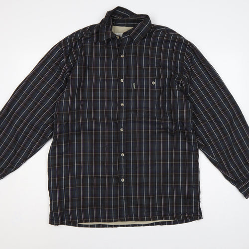 Champion Sherborne Men's Blue Check Lined Long Sleeve Button-Up Shirt M