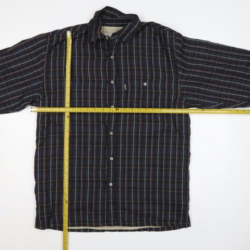Champion Sherborne Men's Blue Check Lined Long Sleeve Button-Up Shirt M