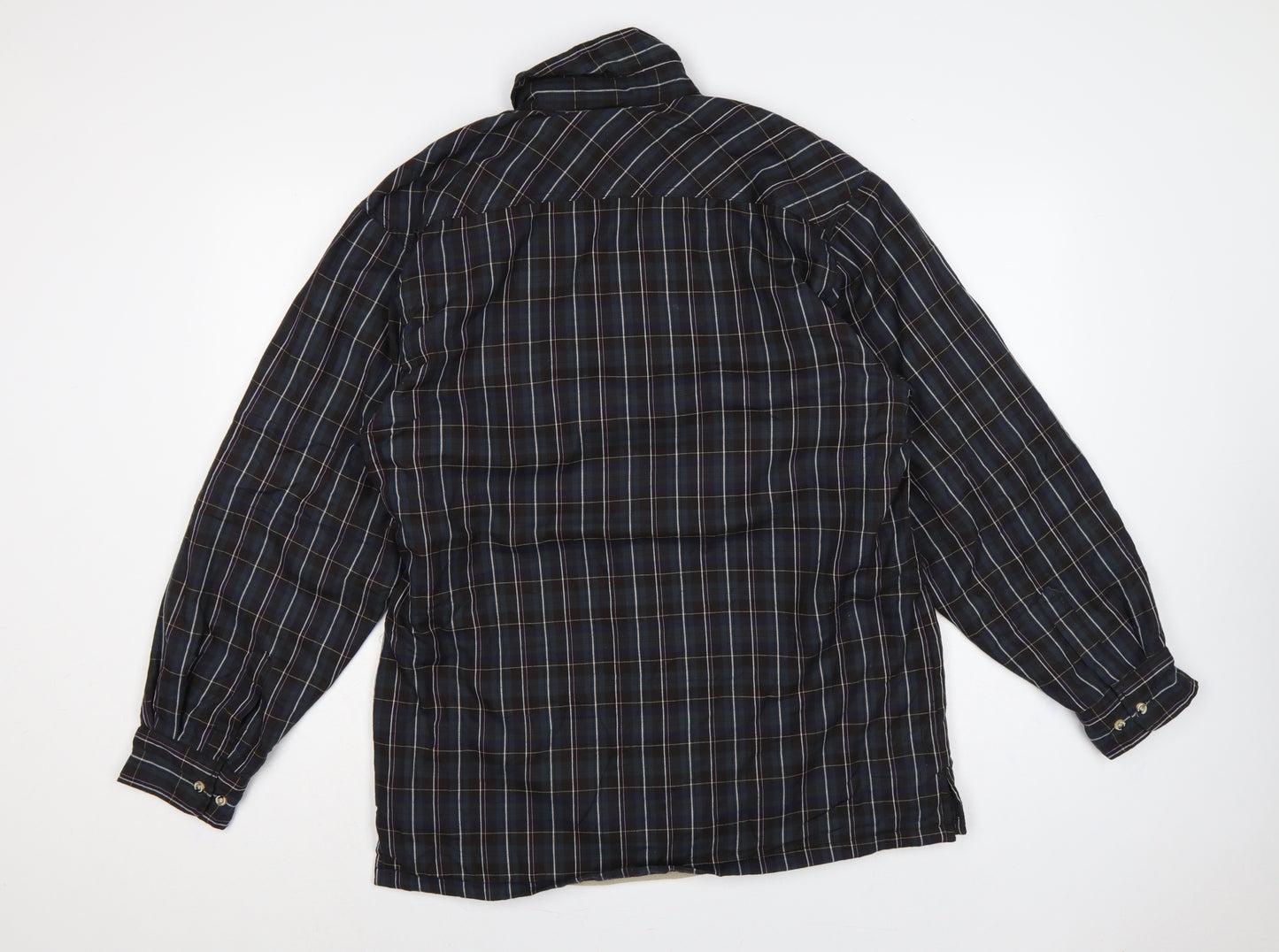 Champion Sherborne Men's Blue Check Lined Long Sleeve Button-Up Shirt M
