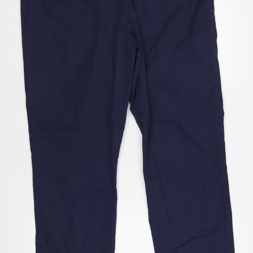 Marks and Spencer Men’s Navy 42in 33in Chino Straight Cotton Trousers