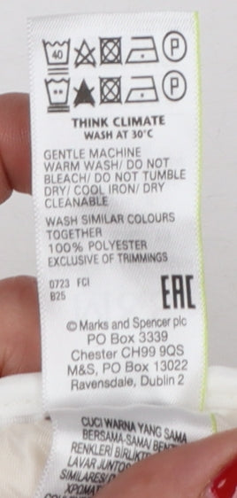 Marks & Spencer Women Ivory UK 10 Wide-Leg Drawstring Trousers