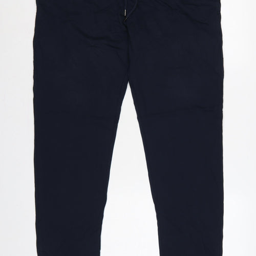Marks and Spencer Men’s Blue XL Regular Cotton Blend Jogger Trousers