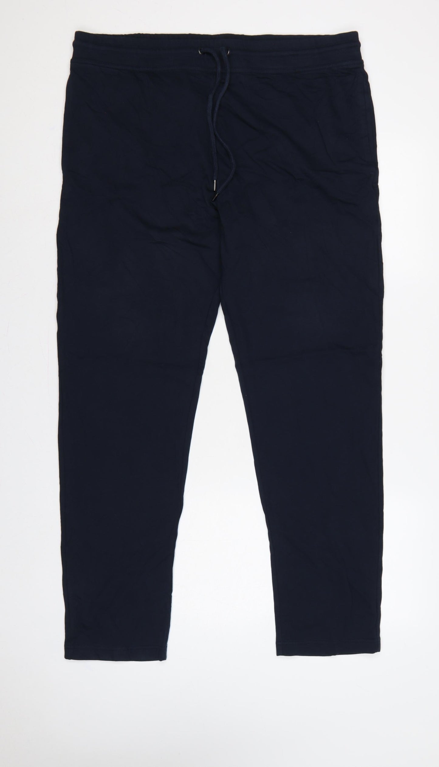 Marks and Spencer Men’s Blue XL Regular Cotton Blend Jogger Trousers