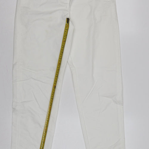 M&S Women’s White Size 8 Long Tapered Chino Trousers