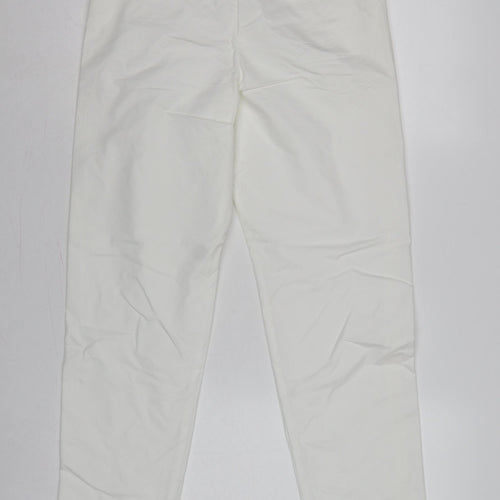 M&S Women’s White Size 8 Long Tapered Chino Trousers
