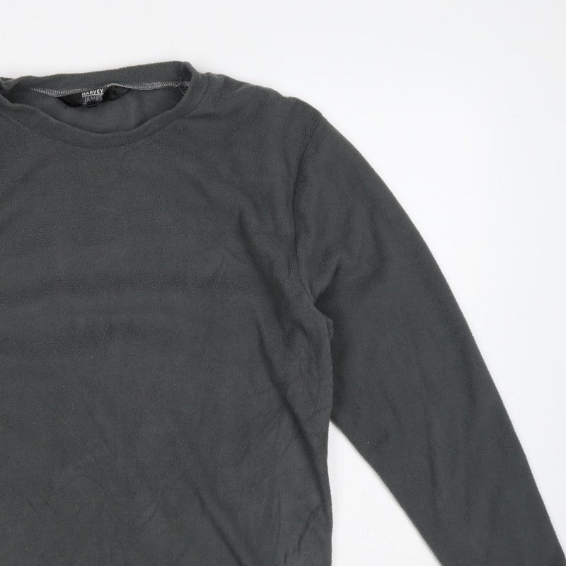 Harvey James Men's Grey L Fleece Crew Neck Pullover Sweatshirt