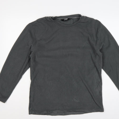 Harvey James Men's Grey L Fleece Crew Neck Pullover Sweatshirt