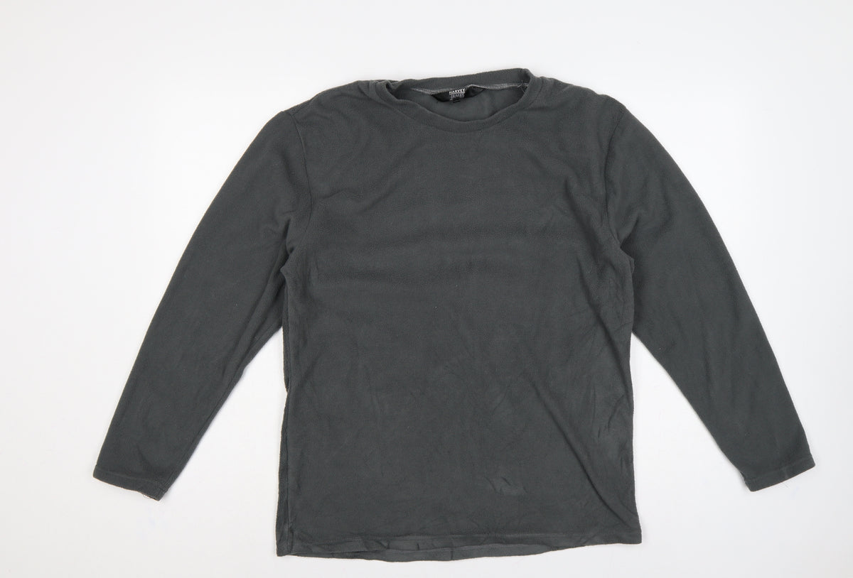 Harvey James Men's Grey L Fleece Crew Neck Pullover Sweatshirt