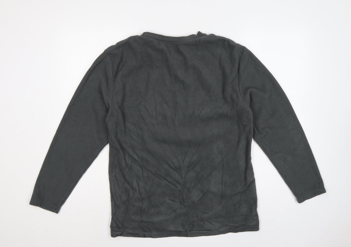 Harvey James Men's Grey L Fleece Crew Neck Pullover Sweatshirt
