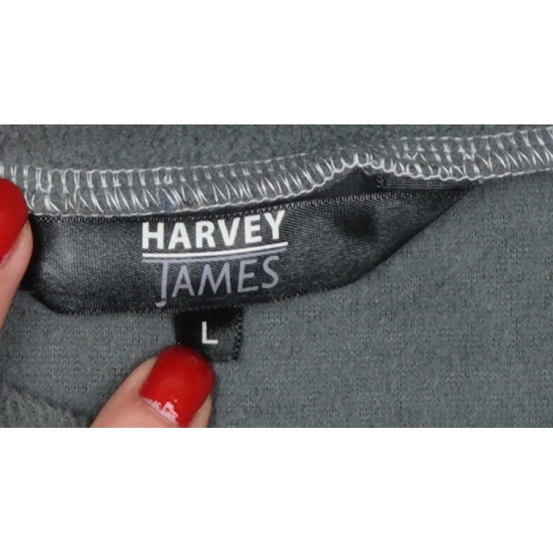 Harvey James Men's Grey L Fleece Crew Neck Pullover Sweatshirt