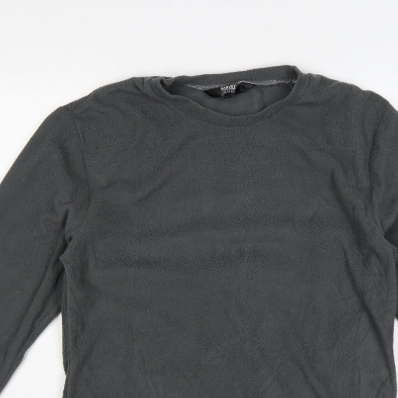 Harvey James Men's Grey L Fleece Crew Neck Pullover Sweatshirt