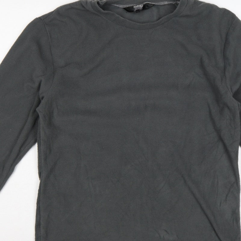 Harvey James Men's Grey L Fleece Crew Neck Pullover Sweatshirt
